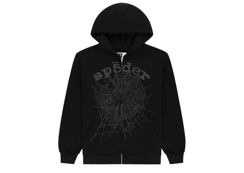 Sp5der streetwear Sp5der OG Web V2 Phantom Zip Up Hoodie Black