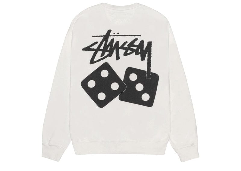 Stussy Dice Logo Sweatshirt Crew Sweat White – Court Order