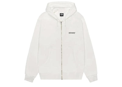 Stussy Streetwear Stussy Jumbo Zip Hoodie White