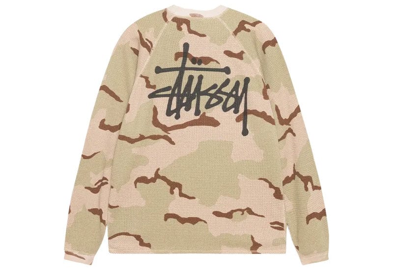 Stussy Raglan Thermal Basic Stock Long Sleeve Sand Camo – Court Order