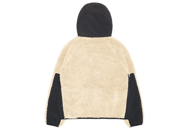 Stussy streetwear Stussy Sherpa Paneled Hooded Jacket Beige