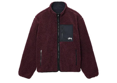 Stussy streetwear Stussy Sherpa Reversible Jacket Burgundy