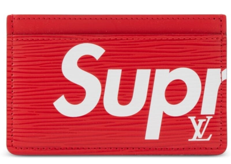 Supreme handbags Louis Vuitton x Supreme Porte Carte Simple Epi Red