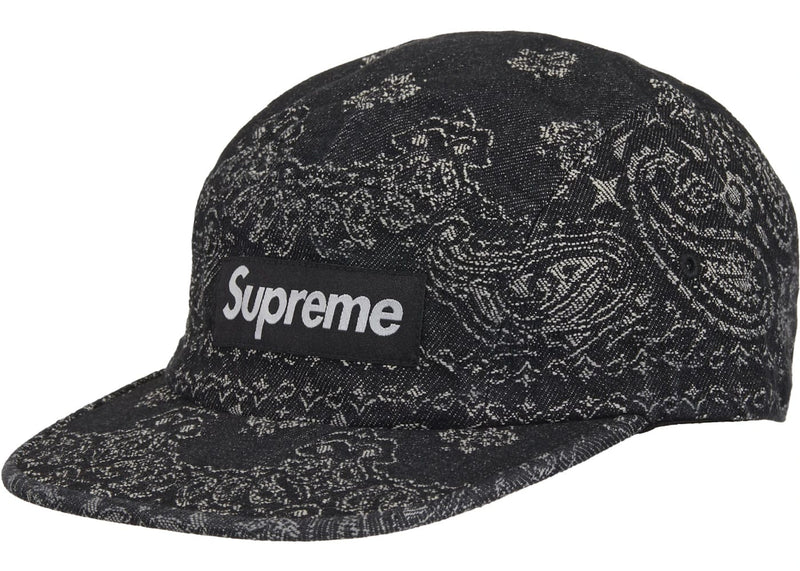 Supreme streetwear Supreme Bandana Jacquard Denim Camp Cap Black