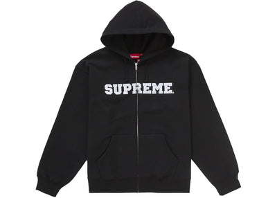 Supreme streetwear Supreme Collegiate Applique Zip Up Hooded Sweatshirt Black