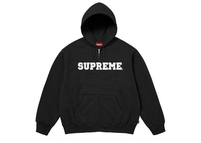 Supreme streetwear Supreme Collegiate Applique Zip Up Hooded Sweatshirt Black