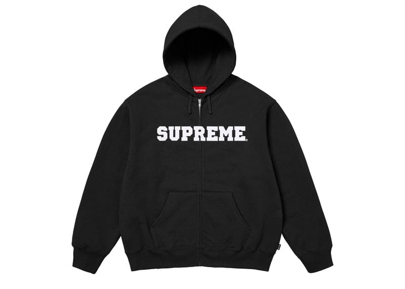 Supreme streetwear Supreme Collegiate Applique Zip Up Hooded Sweatshirt Black