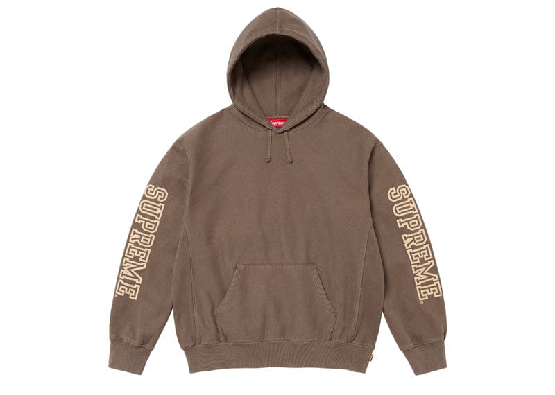 Supreme Collegiate Sleeve Hooded Sweatshirt Olive Brown – Court Order