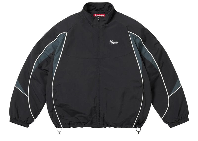 Supreme Contrast Piping Track Jacket Black – Court Order