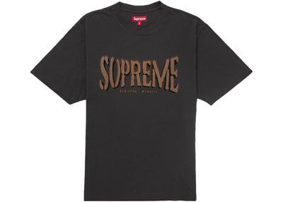 Supreme streetwear Supreme Flocked Washed S/S Top Black