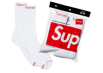 Supreme Streetwear Supreme Hanes Crew Socks (4 Pack) White