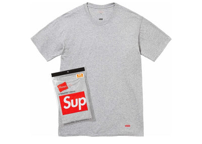 Supreme streetwear Supreme Hanes Tagless Tees (2 Pack) Heather Grey