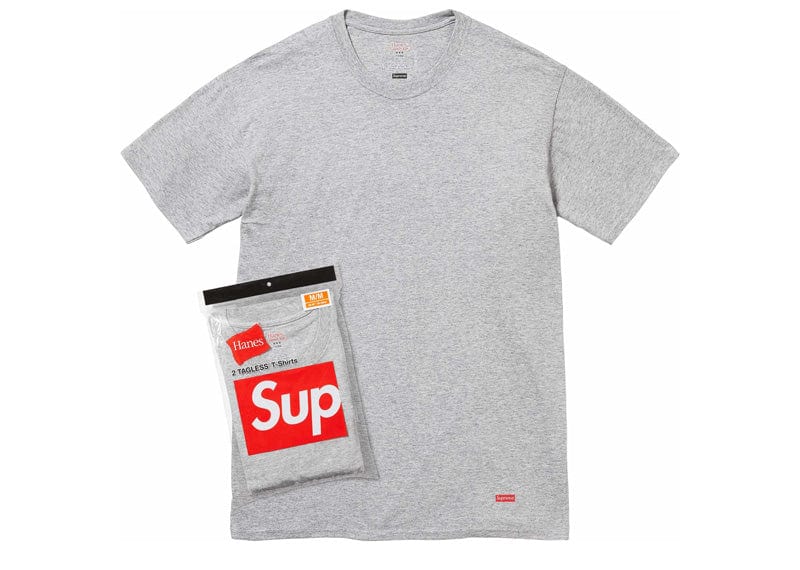 Supreme streetwear Supreme Hanes Tagless Tees (2 Pack) Heather Grey