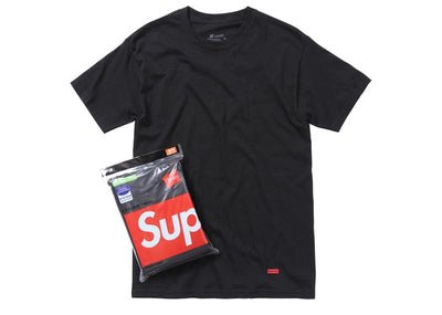 Supreme Streetwear Supreme Hanes Tagless Tees (3 Pack) Black