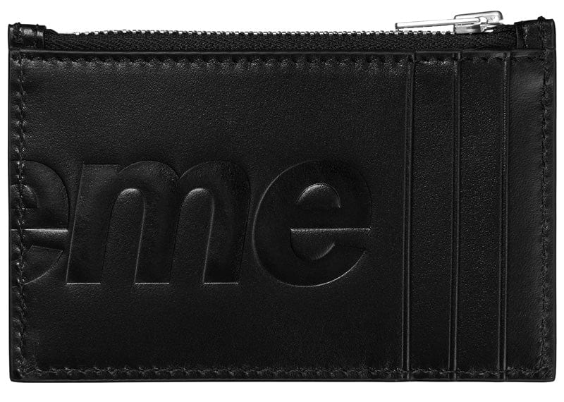 Supreme streetwear Supreme Leather Zip Card Holder Black
