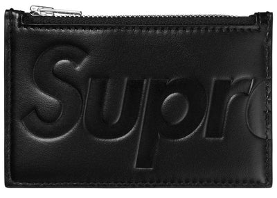 Supreme streetwear Supreme Leather Zip Card Holder Black