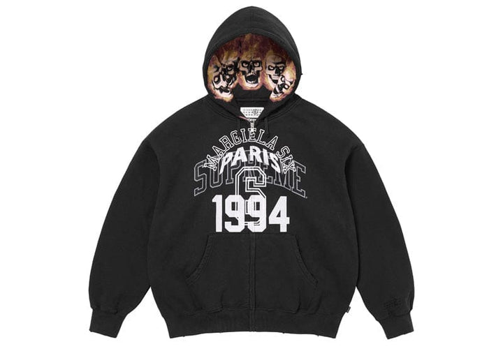 Supreme MM6 Maison Margiela Zip Up Hooded Sweatshirt Black – Court