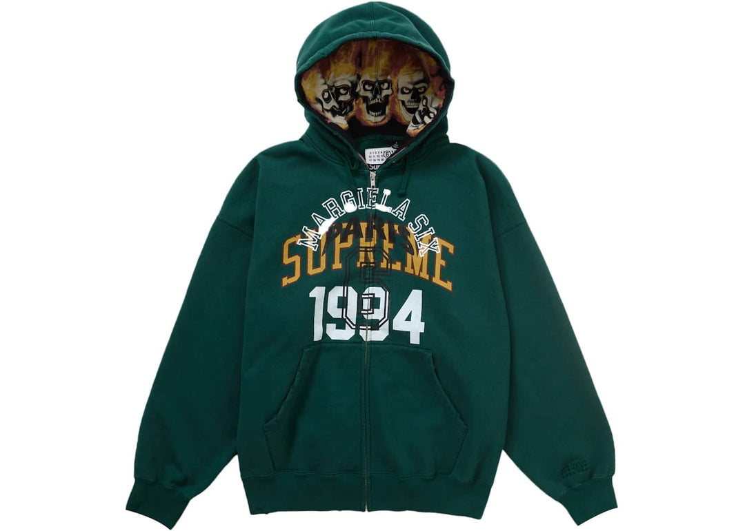 Supreme MM6 Maison Margiela Zip Up Hooded Sweatshirt Dark Green
