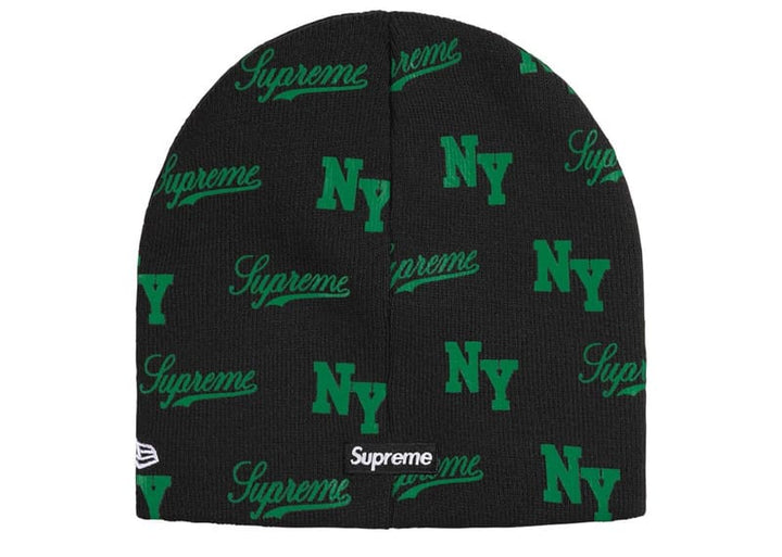 New Era × supreme Monogram Beanie Supreme New Era Monogram Beanie Black – Court Order
