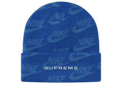 Supreme streetwear Supreme Nike Jacquard Logos Beanie Blue