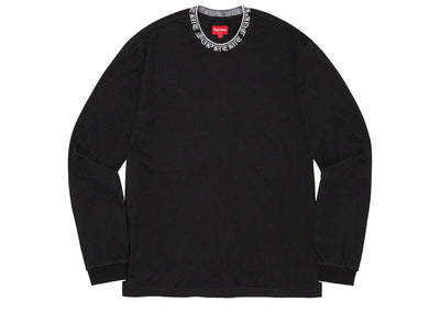 Supreme Streetwear Supreme Old English Collar Logo Long Sleeve Tee Black