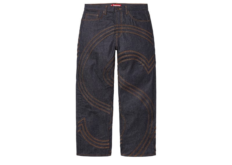 Supreme streetwear Supreme S Logo Rigid Baggy Jean Rigid Indigo