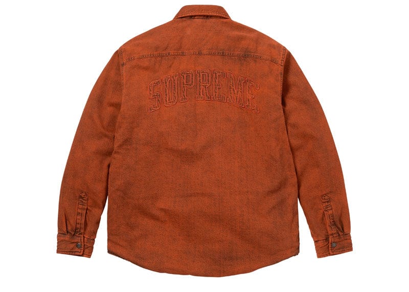 ジャケット・アウター SUPREME Faux Shearling Lined Work Shirt Supreme Shearling Lined Denim Work Shirt Overdyed Orange – Court Order