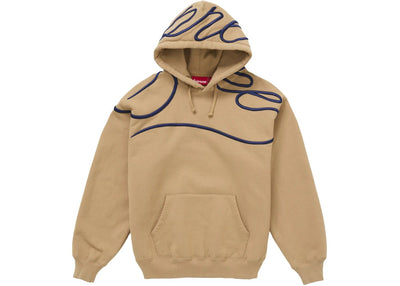 Supreme streetwear Supreme Shoulder Script Hooded Sweatshirt Brown