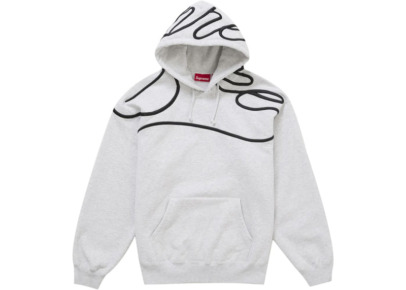 Supreme streetwear Supreme Shoulder Script Hooded Sweatshirt Heather Grey