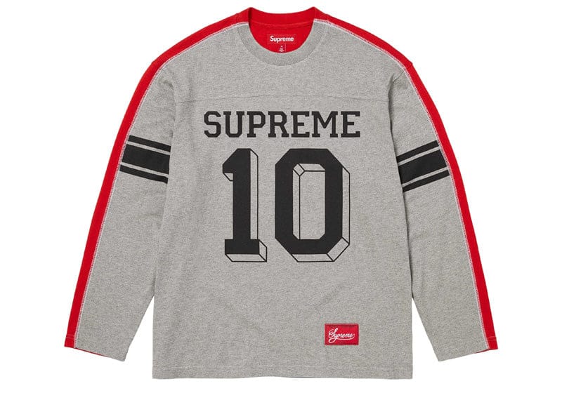 Supreme Split L/S Football Top Heather Grey – Court Order