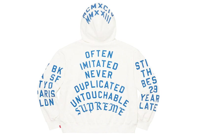 Supreme streetwear Supreme Team Flocked Hooded Sweatshirt White