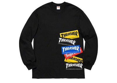 Supreme Streetwear Supreme Thrasher Multi Logo L/S Tee Black