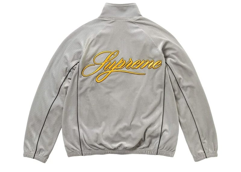 Supreme Velour Mesh Track Jacket Silver – Court Order