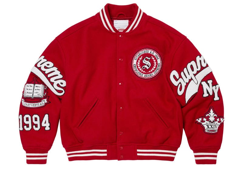 Supreme streetwear Supreme Veritas Varsity Jacket Red