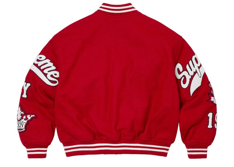 Supreme streetwear Supreme Veritas Varsity Jacket Red
