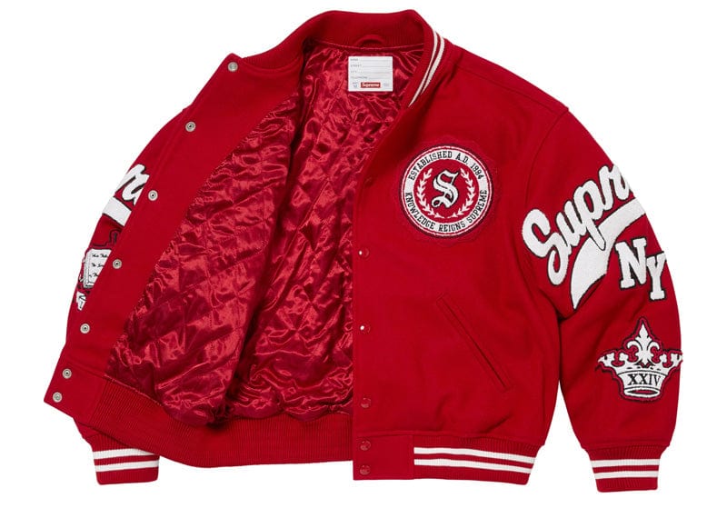 Supreme streetwear Supreme Veritas Varsity Jacket Red