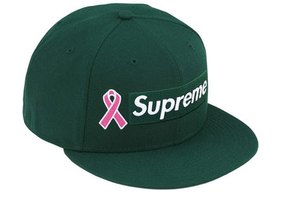 Supreme streetwear Supreme x New Era Breast Cancer Awareness Box Logo Fitted Hat Green 7 3/8