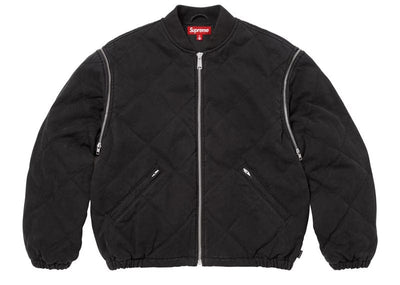 Supreme streetwear Supreme Zip-Off Sleeve Quilted Bomber Jacket Black