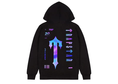 Trapstar Streetwear Trapstar Irongate T Trip Drip Hoodie Black Solar Eclipse