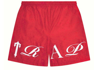 Trapstar Streetwear Trapstar Script Shell Shorts Red/White