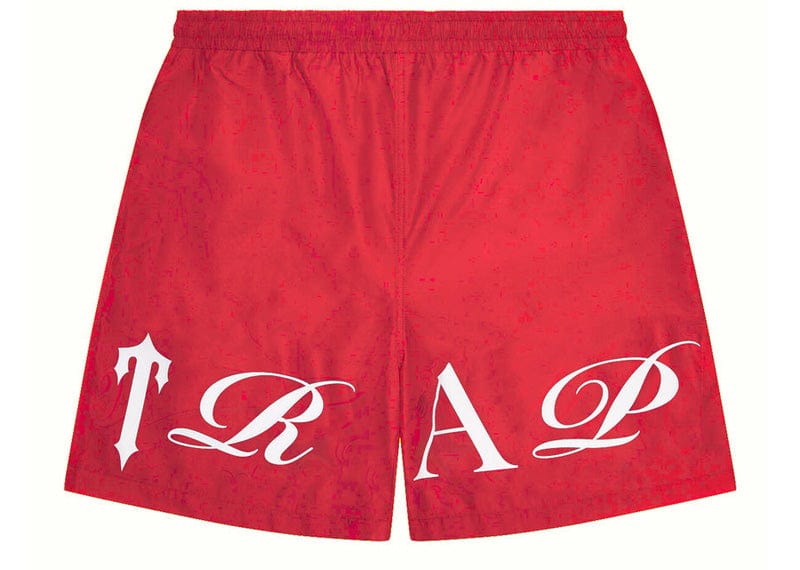 Trapstar Streetwear Trapstar Script Shell Shorts Red/White