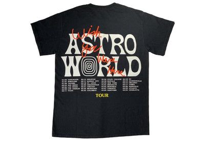 Travis Scott streetwear Travis Scott Astroworld Tour Wish You Were Here Tee Black