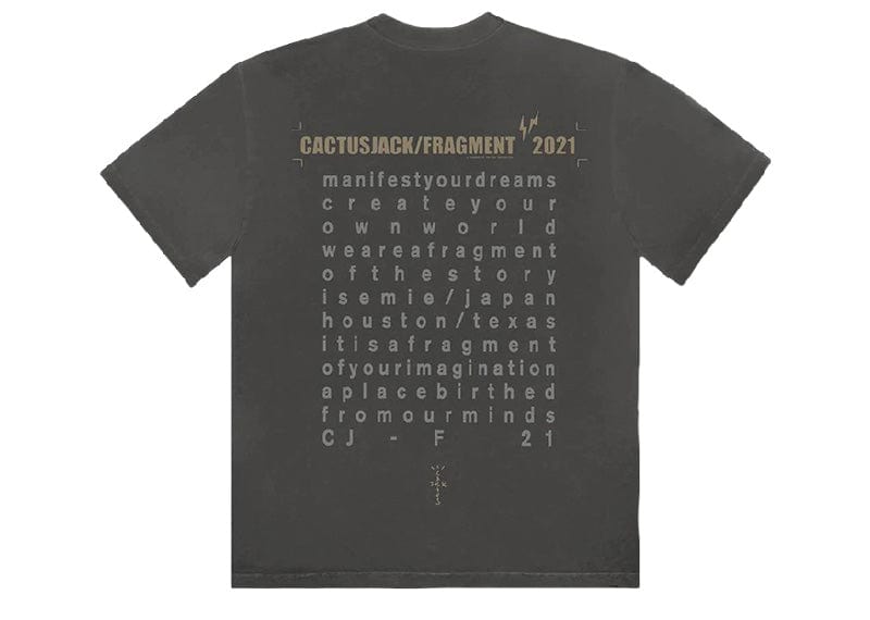 Travis Scott Streetwear Travis Scott Cactus Jack For Fragment Create T-shirt Washed Black