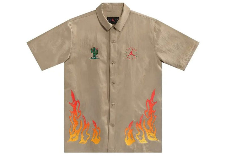 Travis Scott Cactus Jack x Jordan Button Down Shirt Khaki