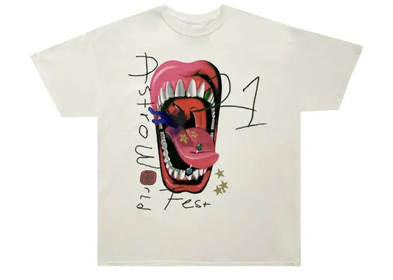 Travis Scott streetwear Travis Scott Mouth T-shirt White
