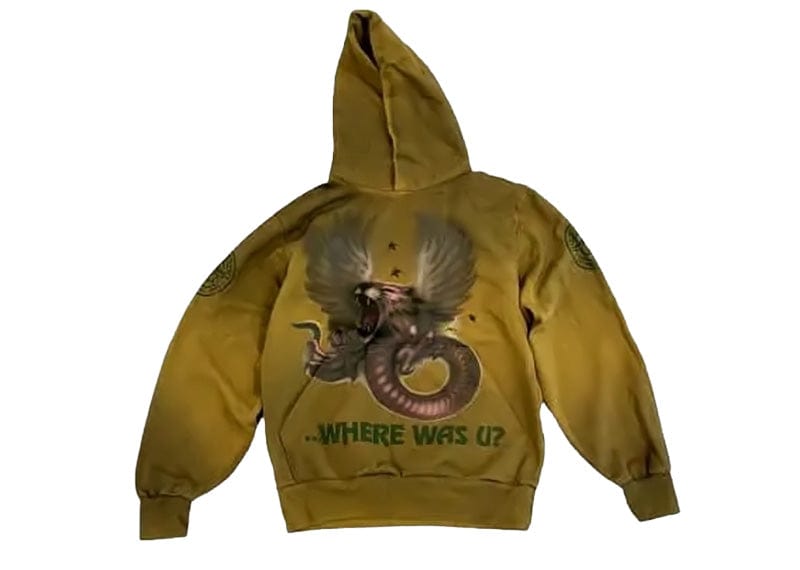 Travis Scott Streetwear Travis Scott Where Was U? Utopia SA 2025 Tour Hoodie Khaki Green