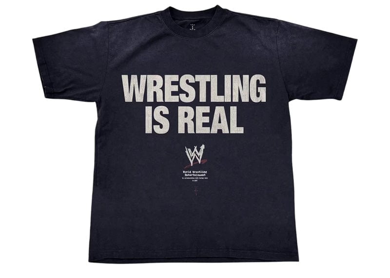 Travis Scott streetwear Travis Scott Wrestling Is Real T-shirt Black