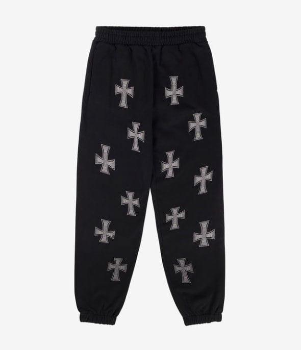 Unknown London Streetwear Unknown London Rhinestone Sweatpants Black