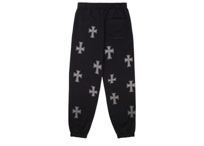 Unknown London Streetwear Unknown London Rhinestone Sweatpants Black