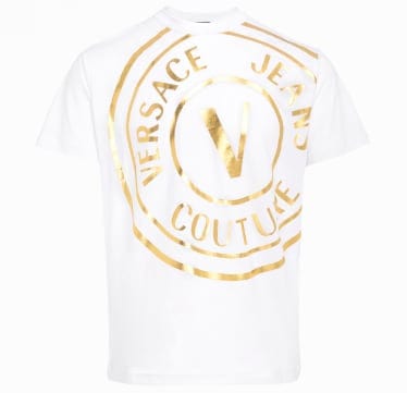 Versace Streetwear Versace Metallic V-Emblem T-Shirt